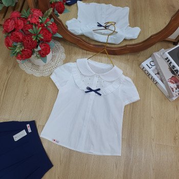 Áo sơ mi đũi trắng cho học sinh size 7-11